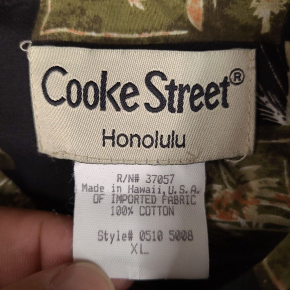 Vintage Cooke Street Shirt Mens XL Palm Floral Hawaiian Aloha Made In‎ Hawaii - Picture 3 of 12